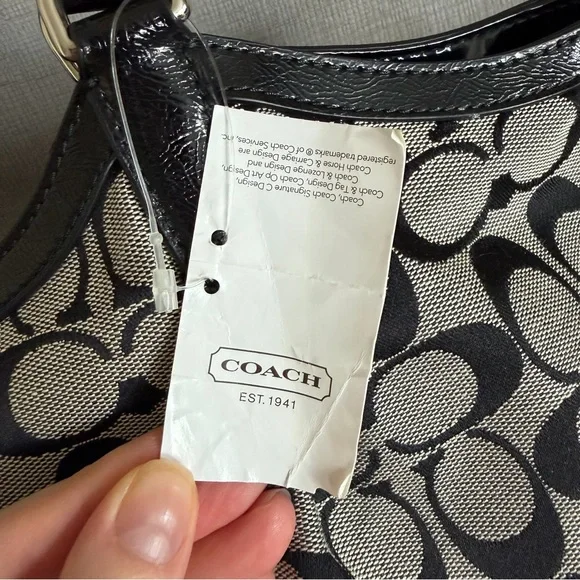 NWT Coach Vintage Signature Black and Gray Tote Bag - Picture 10 of 14